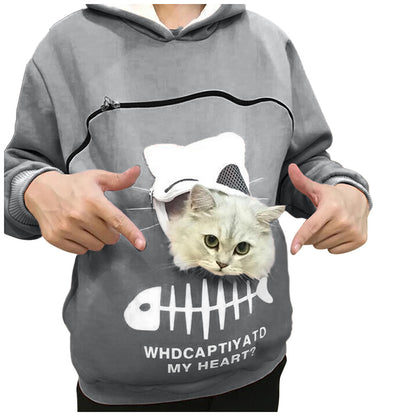 Hoodie “Miau Pocket” – Buzo con Bolsillo para Gatitos y Perris Mini