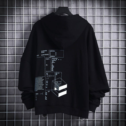 Hoodie “Dark Pocket Flow” – Streetwear con Bolsillos para el Misterio