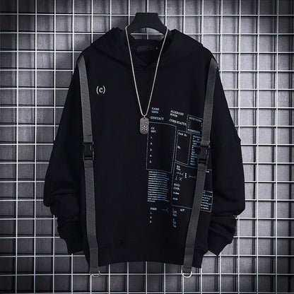 Hoodie “Dark Pocket Flow” – Streetwear con Bolsillos para el Misterio