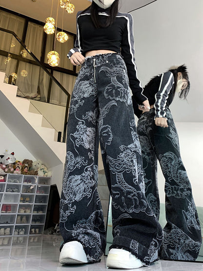 Jeans Dragón Urbano  – Talle Alto y Estilo Street