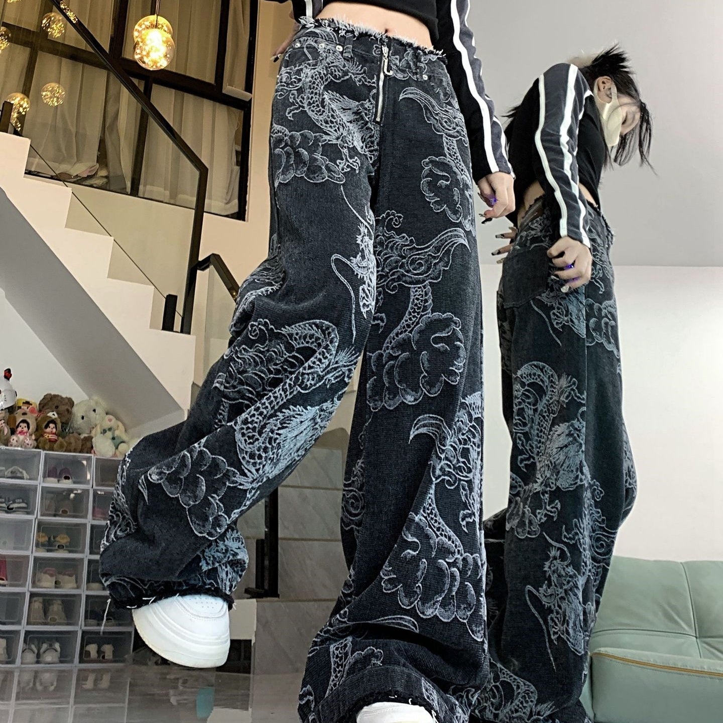 Jeans Dragón Urbano  – Talle Alto y Estilo Street