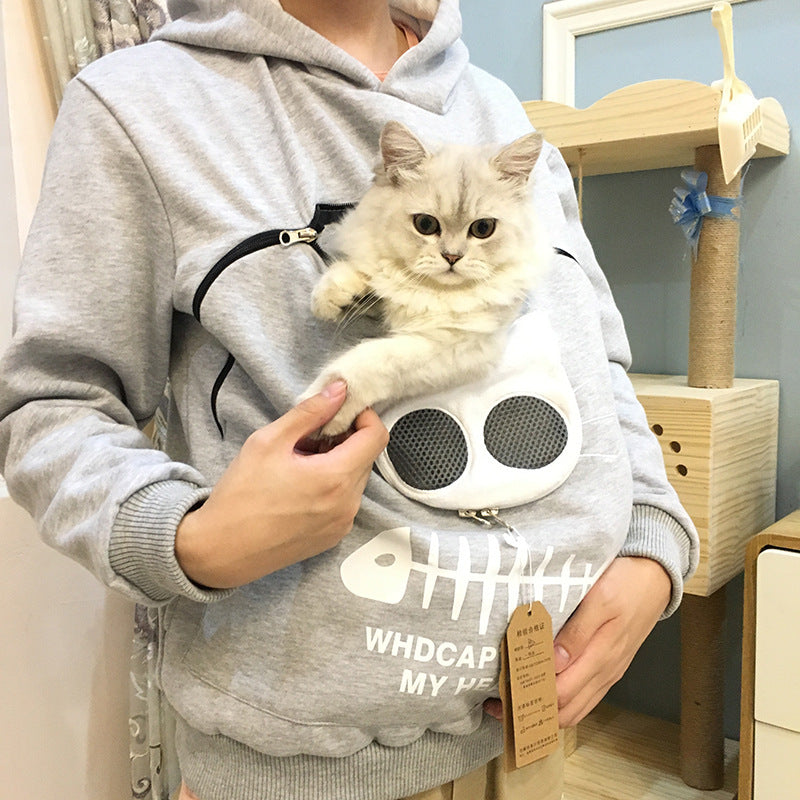 Hoodie “Miau Pocket” – Buzo con Bolsillo para Gatitos y Perris Mini