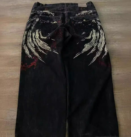 Jeans Sueltos Bordados Estilo Hip Hop