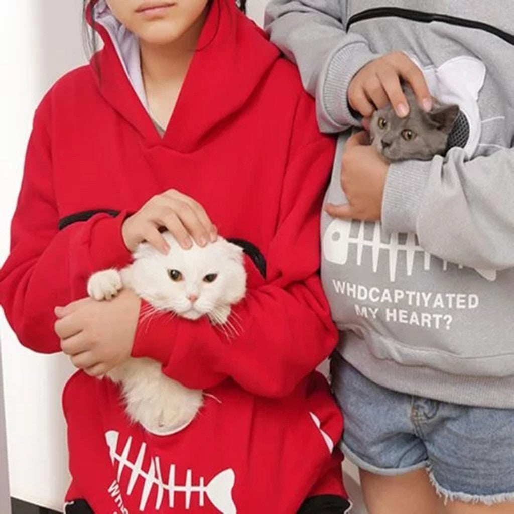 Hoodie “Miau Pocket” – Buzo con Bolsillo para Gatitos y Perris Mini