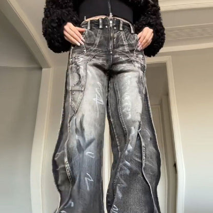 Jeans Graffiti Estilo Americano Lavado para Mujer  | Talles para Todas