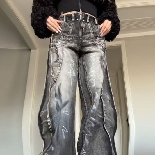 Jeans Graffiti Estilo Americano Lavado para Mujer  | Talles para Todas