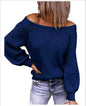 Suéter Off-The-Shoulder Suelto de Punto para Mujer  | Talles para Todas