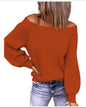 Suéter Off-The-Shoulder Suelto de Punto para Mujer  | Talles para Todas