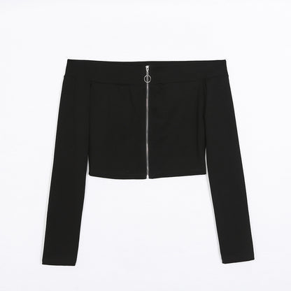 Sweater Hombro Descubierto con Cierre ✨ – Estilo Slim para Otoño e Invierno