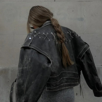 ✨ Campera de cuero sintético estilo vintage – Elegancia con actitud