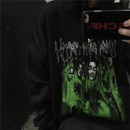 Buzo Hoodie Harajuku con Capucha y Estampado Diablo  | Unisex
