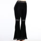 Pantalones Góticos Acampanados ️ – Tiro Alto con Encaje Oscuro