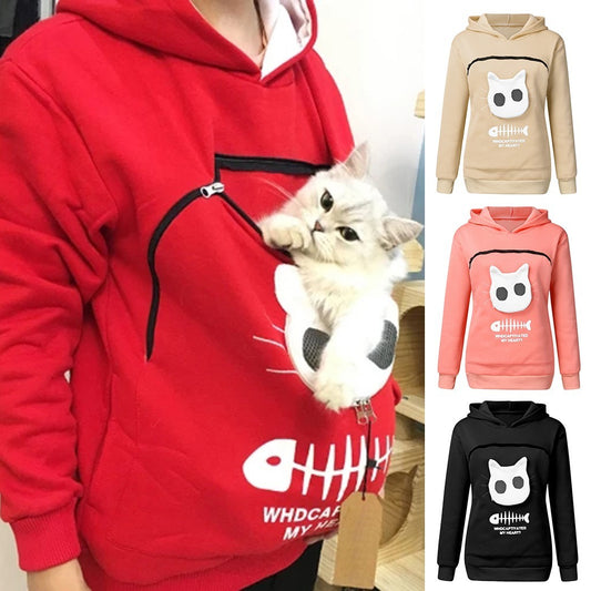 Hoodie “Miau Pocket” – Buzo con Bolsillo para Gatitos y Perris Mini