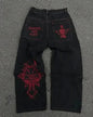 Jeans Sueltos Bordados Estilo Hip Hop