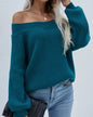 Suéter Off-The-Shoulder Suelto de Punto para Mujer  | Talles para Todas