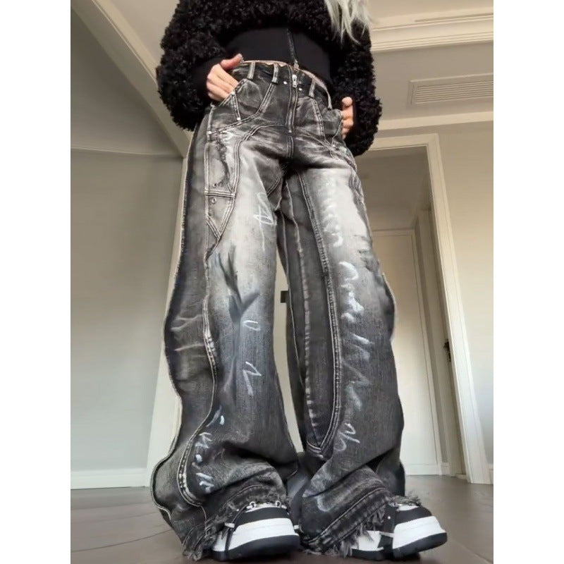 Jeans Graffiti Estilo Americano Lavado para Mujer  | Talles para Todas