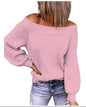 Suéter Off-The-Shoulder Suelto de Punto para Mujer  | Talles para Todas