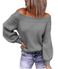 Suéter Off-The-Shoulder Suelto de Punto para Mujer  | Talles para Todas