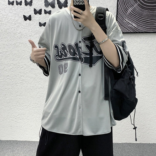 Camisa Estilo Béisbol Urbana ⚾ – Cardigan Unisex de Verano