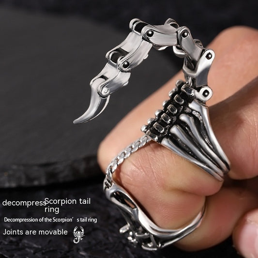 Retro Hip Hop Scorpion Ring – Anillo Ajustable Vintage Gótico