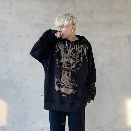 Hoodie “Angel Rebelde” – Estilo Retro con Alas de Facha