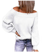 Suéter Off-The-Shoulder Suelto de Punto para Mujer  | Talles para Todas